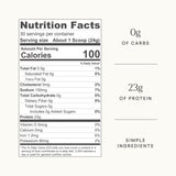 Be Well by Kelly etiqueta nutricional visible, confirma 23 g de proteína y cero carbohidratos