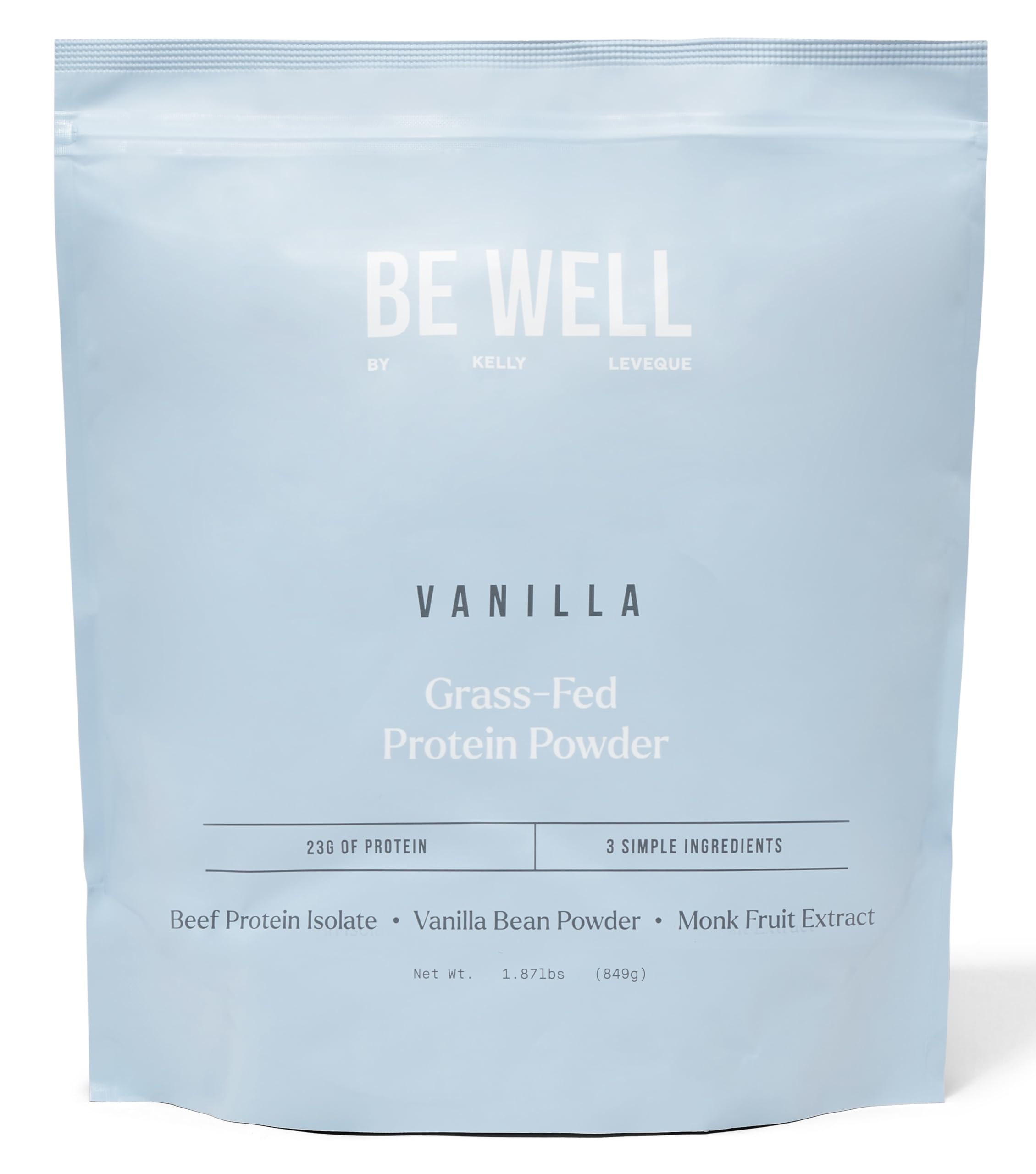 Be Well by Kelly frasco frontal mostrando la presentación y pureza del producto