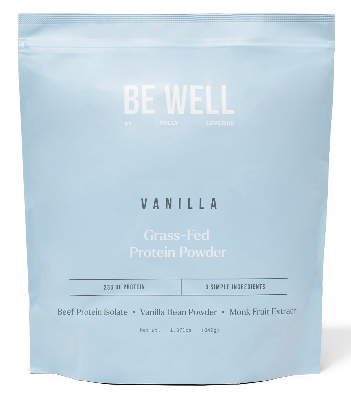 Be Well by Kelly frasco frontal mostrando la presentación y pureza del producto