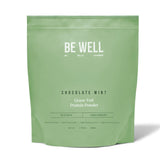 Be Well by Kelly vaso preparado con batido menta chocolate, opción nutritiva y baja en carbohidratos