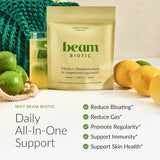 BEAM bebida preparada en vaso demostrando aspecto y uso refrescante