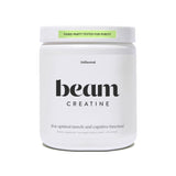 Envase BEAM creatina monohidratada 60 servicios mostrando diseño y tamaño