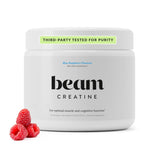 BEAM envase frontal mostrando sabor frambuesa azul y beneficios claros
