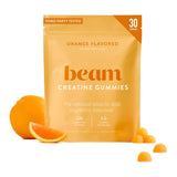 Envase BEAM Creatine Gummies al frente con diseño claro y conveniente
