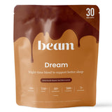 BEAM envase frontal mostrando diseño y porciones, conveniencia nocturna