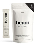 BEAM frente del envase mostrando diseño y porciones, beneficio confianza