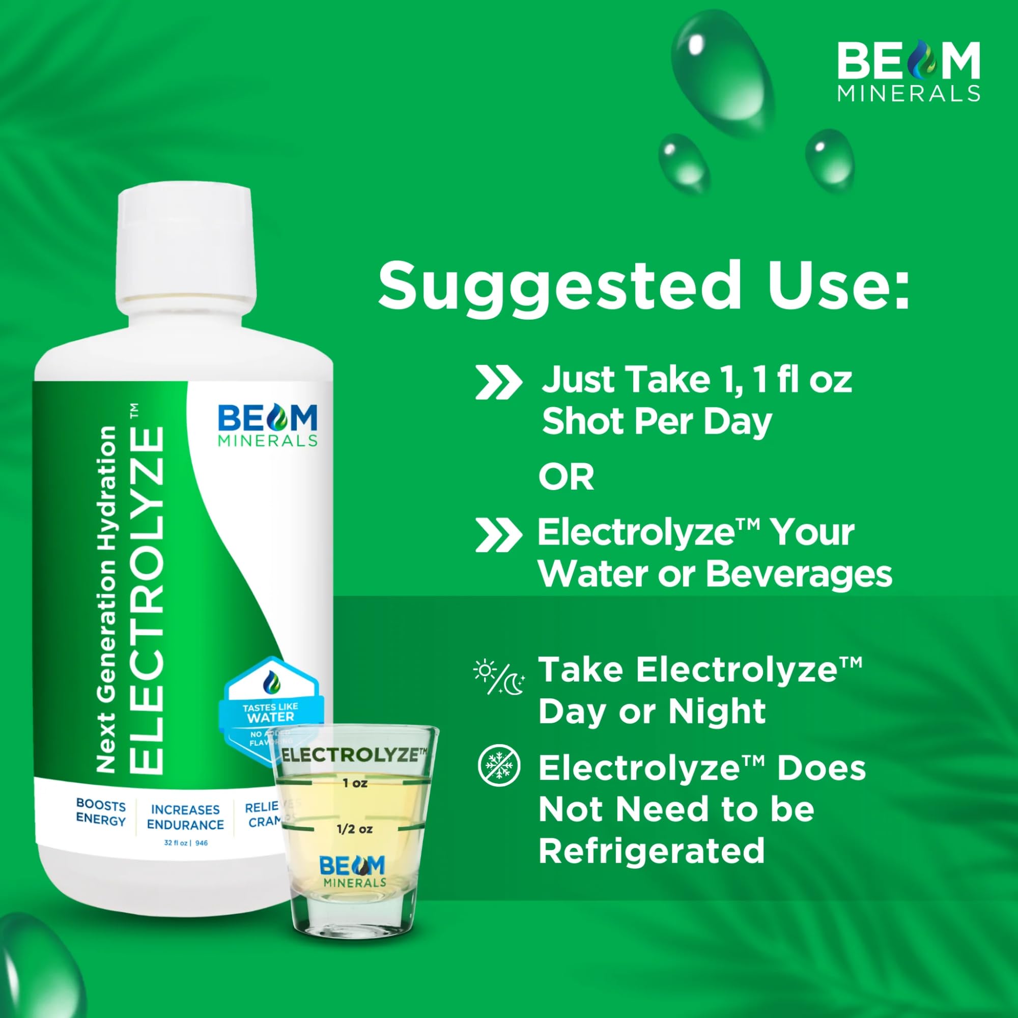 BEAM MINERALS mezcla con agua resaltando sabor suave y versatilidad