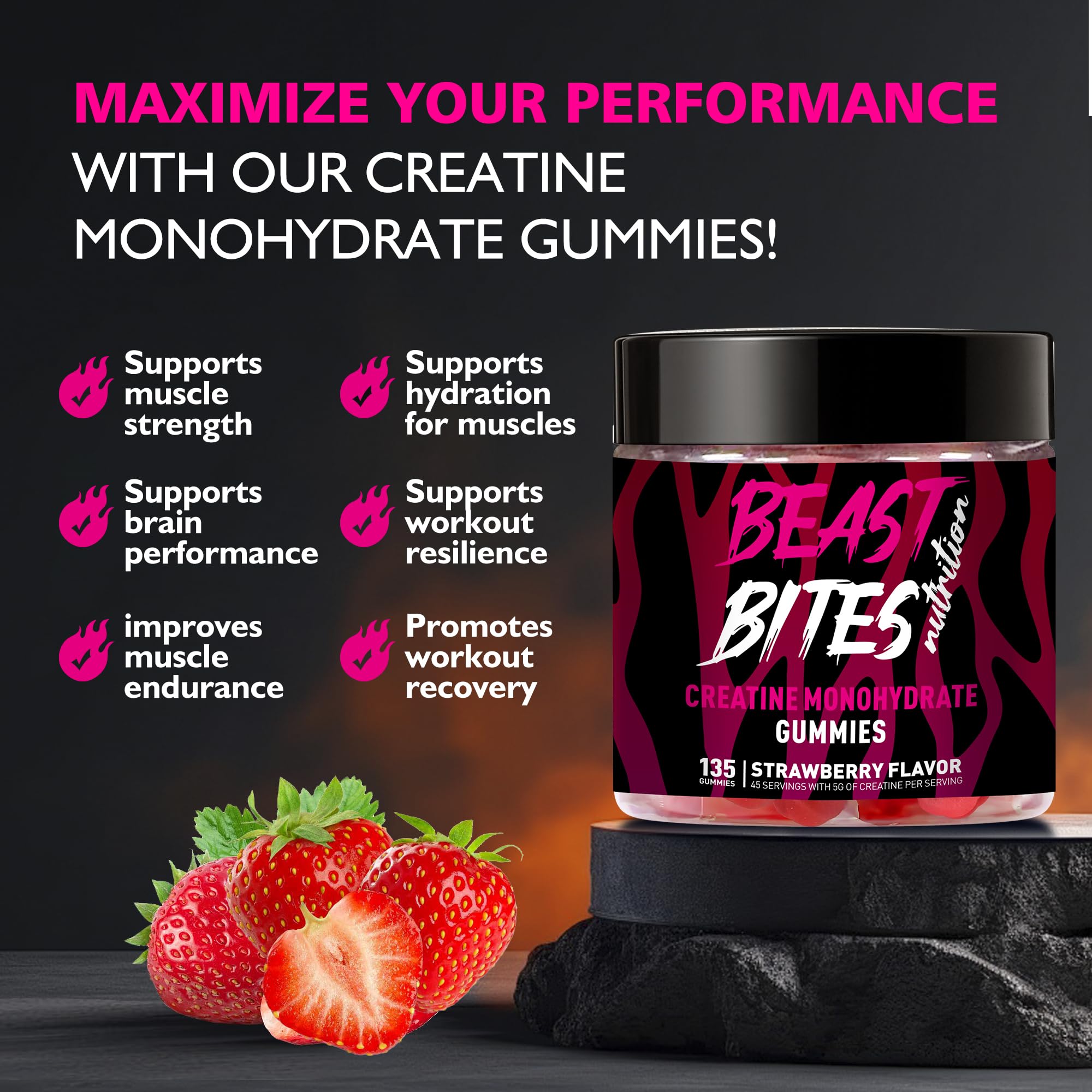 BEAST BITES detalle de la gomita y textura, aspecto apetecible y uniforme