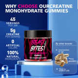 BEAST BITES envase abierto mostrando gomitas, acceso fácil y almacenamiento