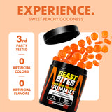 BEAST BITES gominolas en mano durante sesión de entrenamiento para conveniencia inmediata