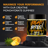 BEAST BITES porción de tres gomitas listas para consumir con beneficio dosis precisa