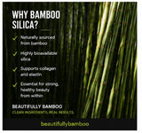 Beautifully Bamboo comparación de tamaño junto a objetos cotidianos, referencia de escala