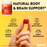 beava persona tomando gominolas durante entrenamiento para rápida suplementación