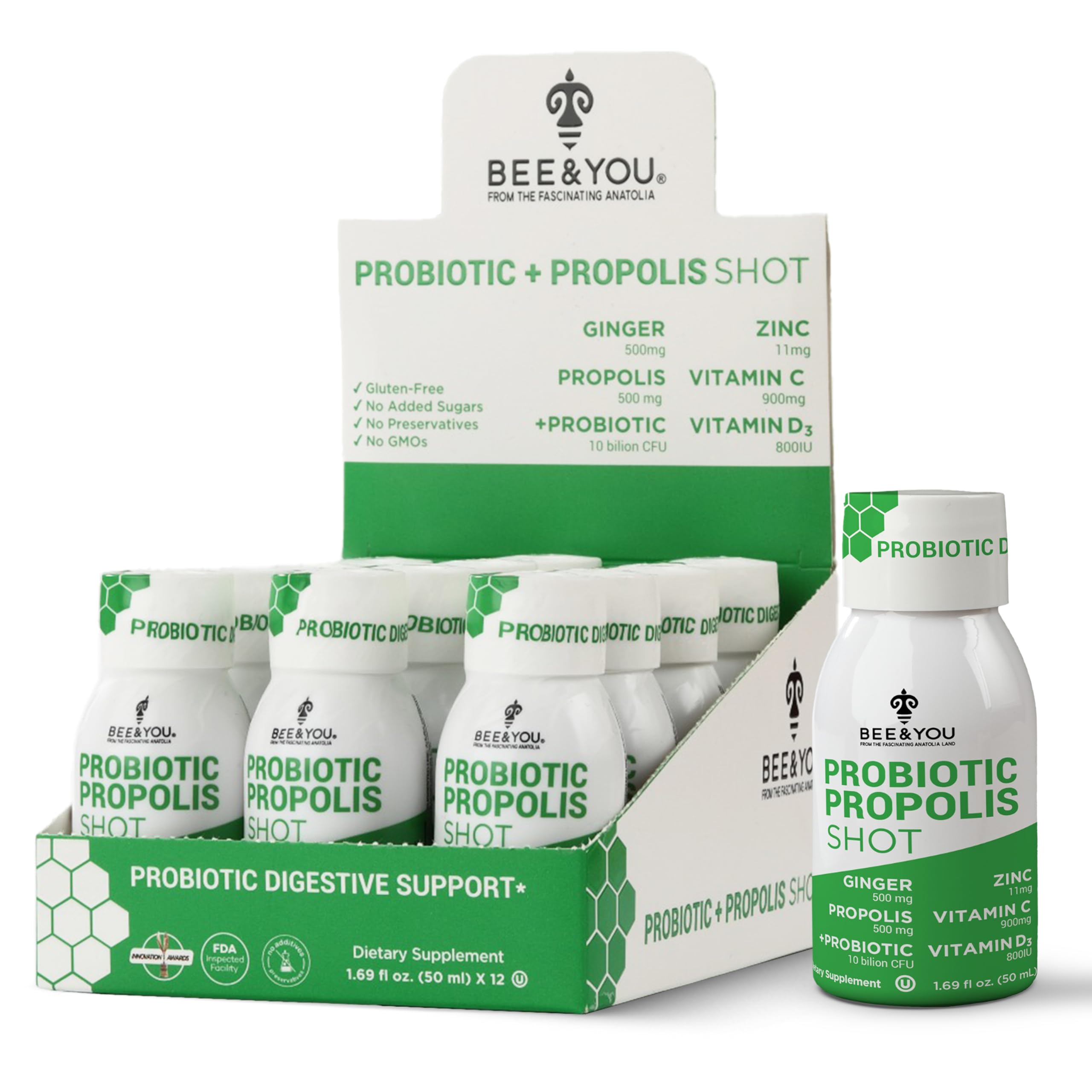 BEE & YOU frente del envase mostrando diseño y tamaño práctico