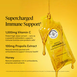 Beekeeper's Naturals ingredientes: propóleos y vitamina C visibles y puros