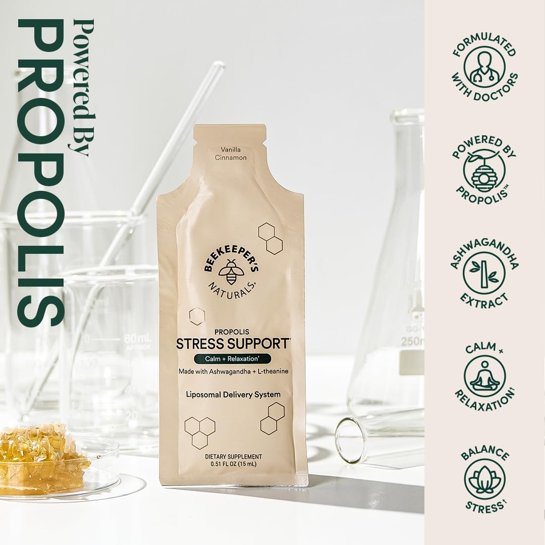 Beekeeper's Naturals vista lateral del sobre enfatizando facilidad de uso