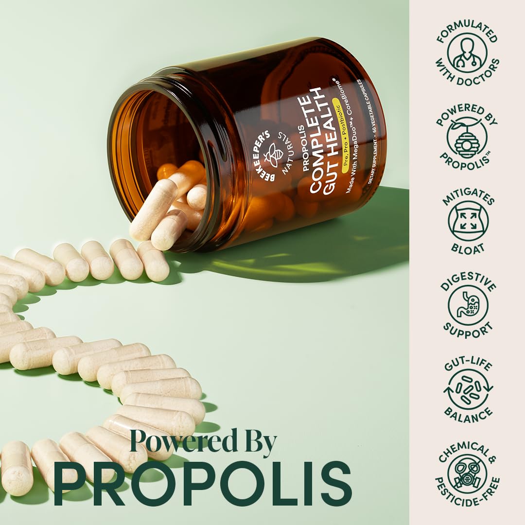 Beekeeper's Naturals cápsulas dentro del frasco listas para uso diario