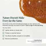 Beekeeper's Naturals envase abierto con miel visible, listo para usar