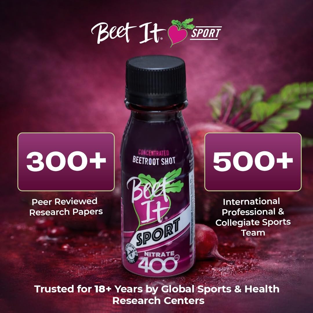 BEET IT escena lifestyle con deportista preparándose y beneficios prácticos