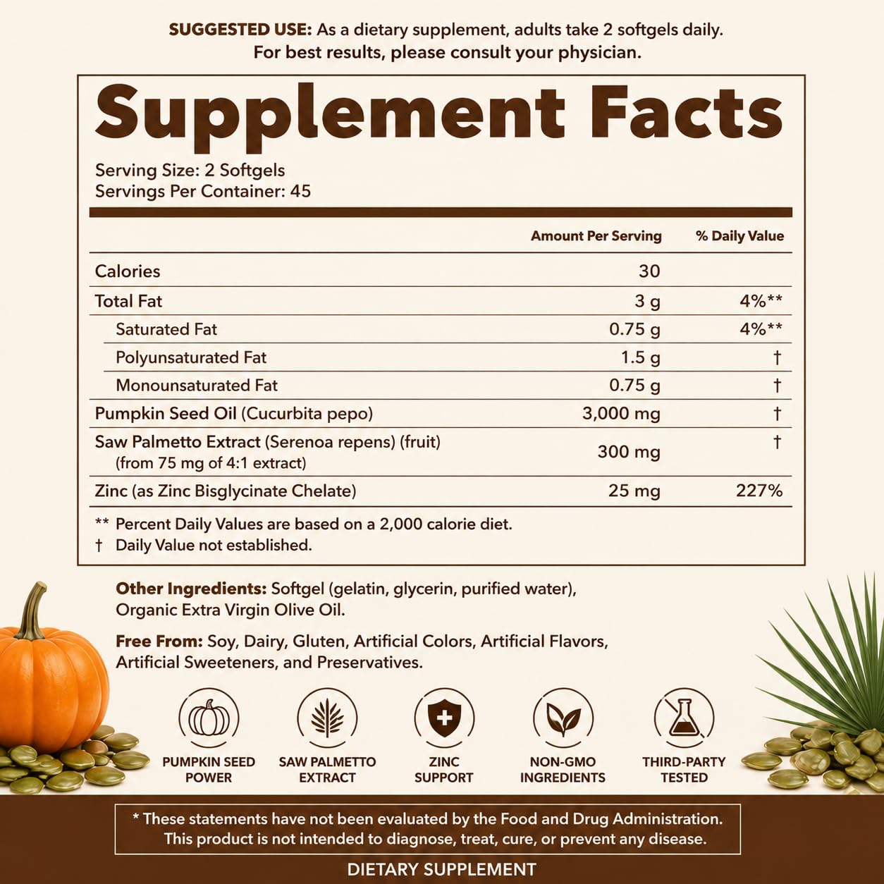 Beezema Everly textura del aceite de semilla de calabaza, conservación de nutrientes
