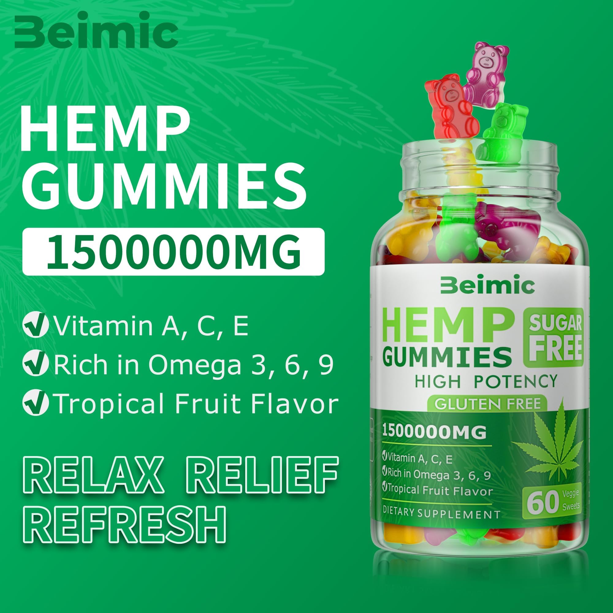 BEIMIC primer plano de textura de gomita, muestra consistencia y calidad visual