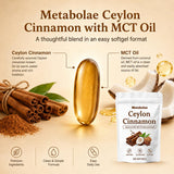 Belano cápsula abierta con aceite MCT visible y extracto de canela en su interior