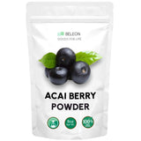 Beleon Goods For Life frente del envase de polvo de açaí, presentación atractiva