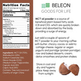 Beleon Goods For Life MCT disuelto en café cremoso, energía rápida y sabor neutro