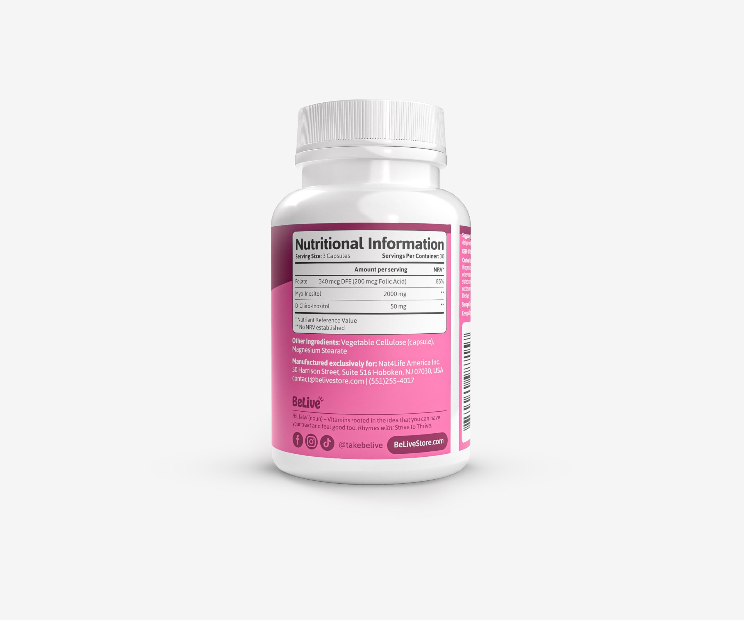 Close-up de cápsulas BeLive mostrando textura y pureza, confianza en la formulación