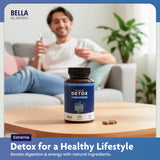 Bella All Natural cápsulas en mano para mostrar tamaño y dosificación práctica