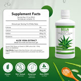 Bella All Natural textura del jugo de aloe destacando pureza y color natural