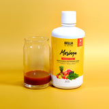 Bella All Natural etiqueta con ingredientes destacando vitaminas y extractos naturales