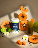 Bella All Natural polvo mezclado en batido, aporta sabor y energía