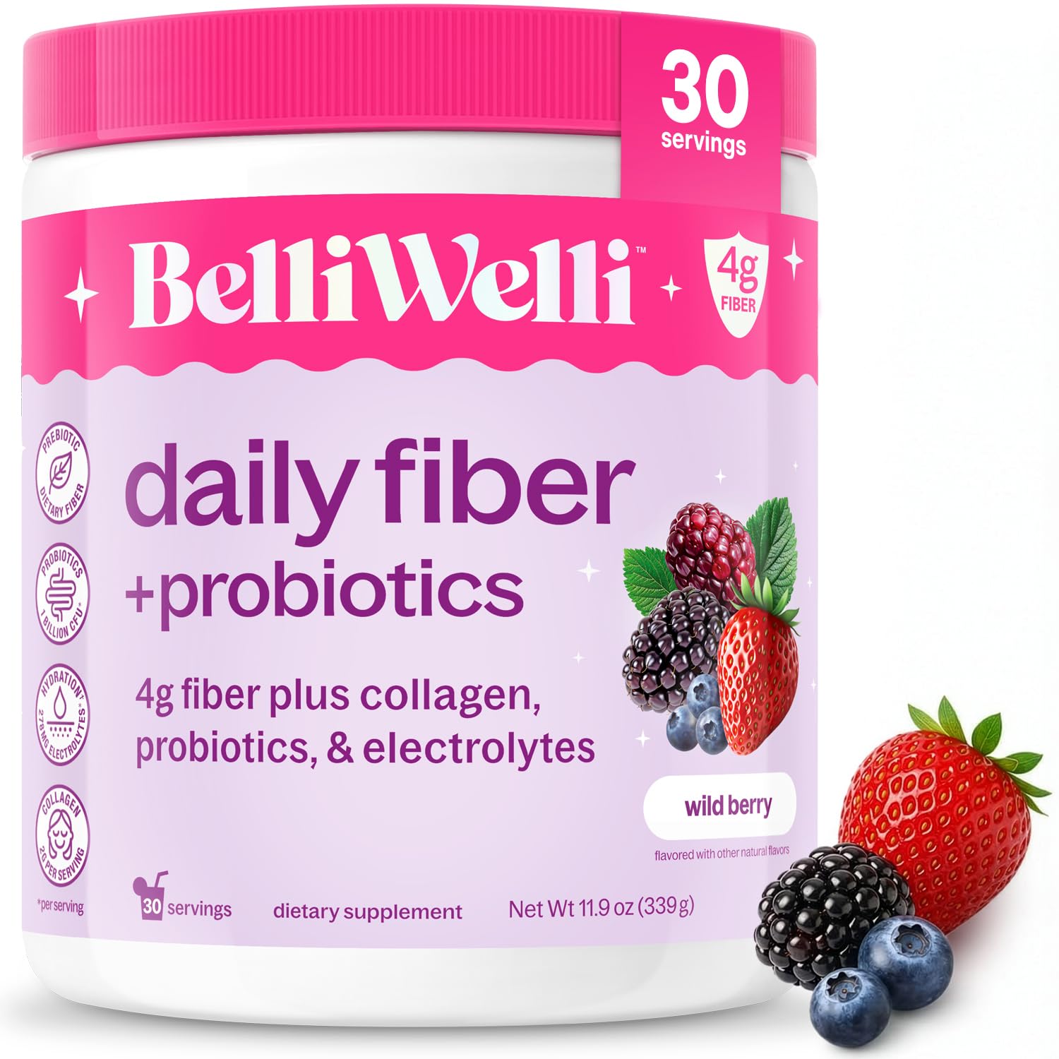 Belli Welli frente del envase mostrando fórmula completa y beneficio digestivo