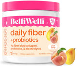 Belli Welli frente del envase mostrando sabor durazno mango y beneficios