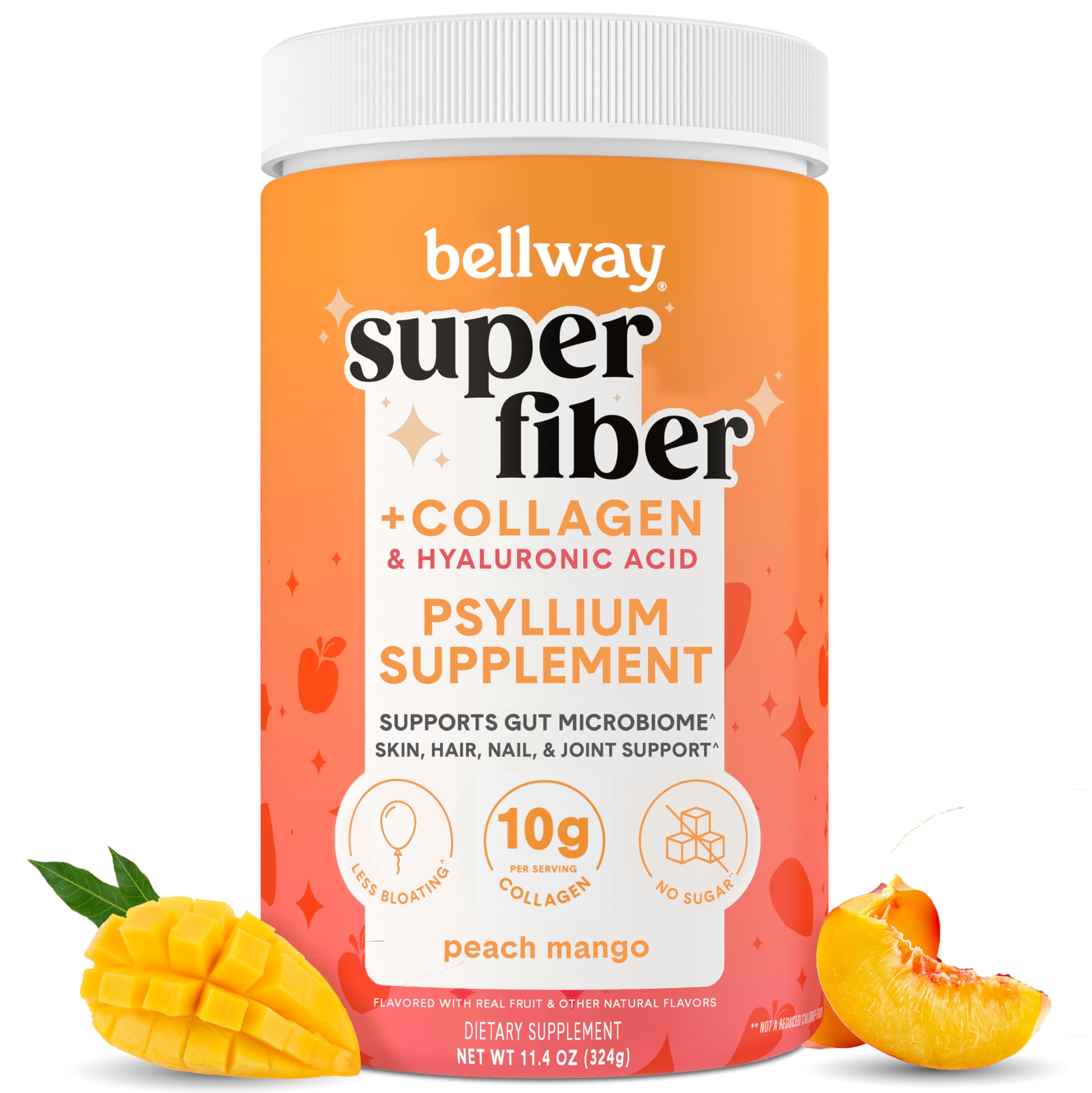 Bellway empaque frontal mostrando sabor durazno mango y beneficios