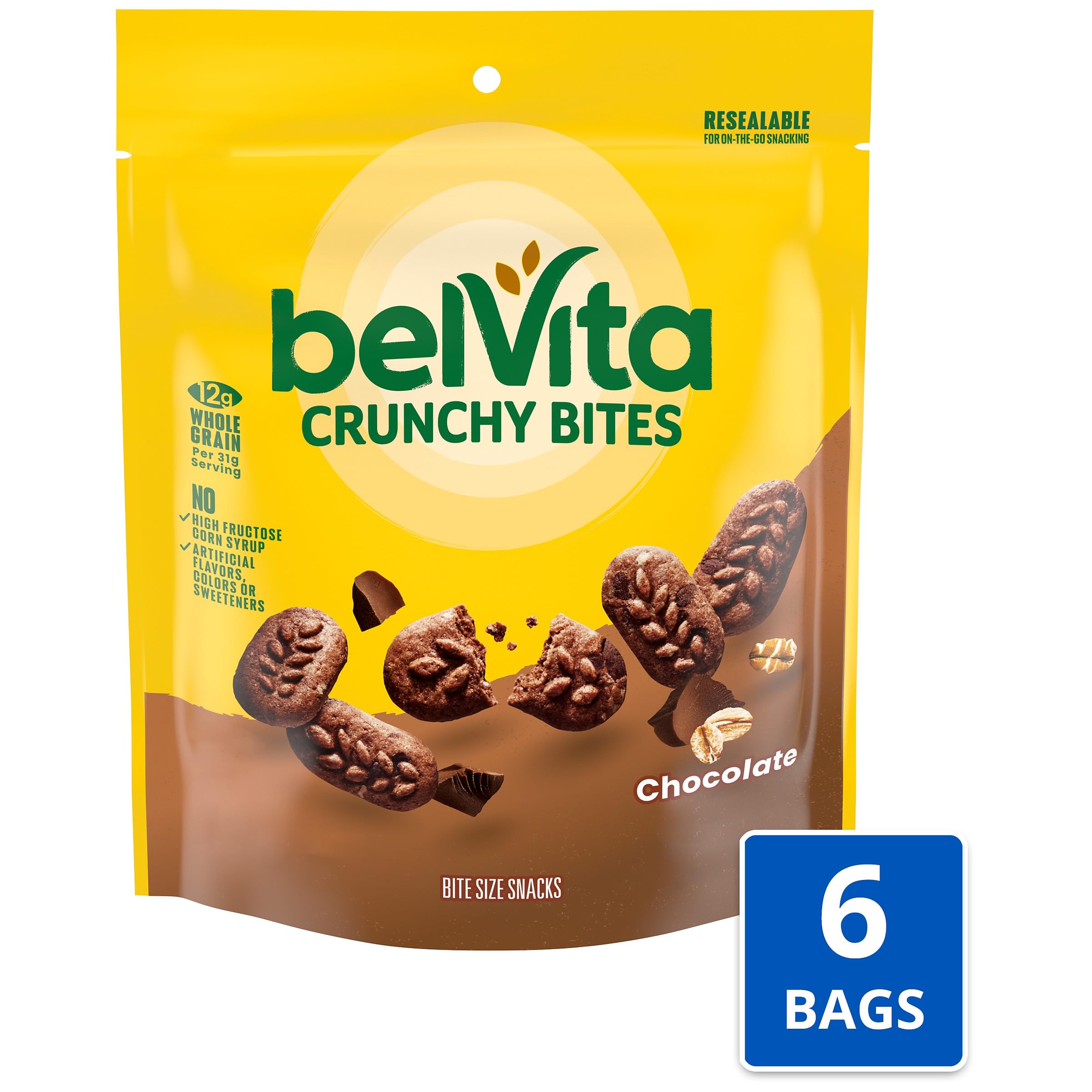 belVita primer plano de textura crujiente, evidencia de granos enteros