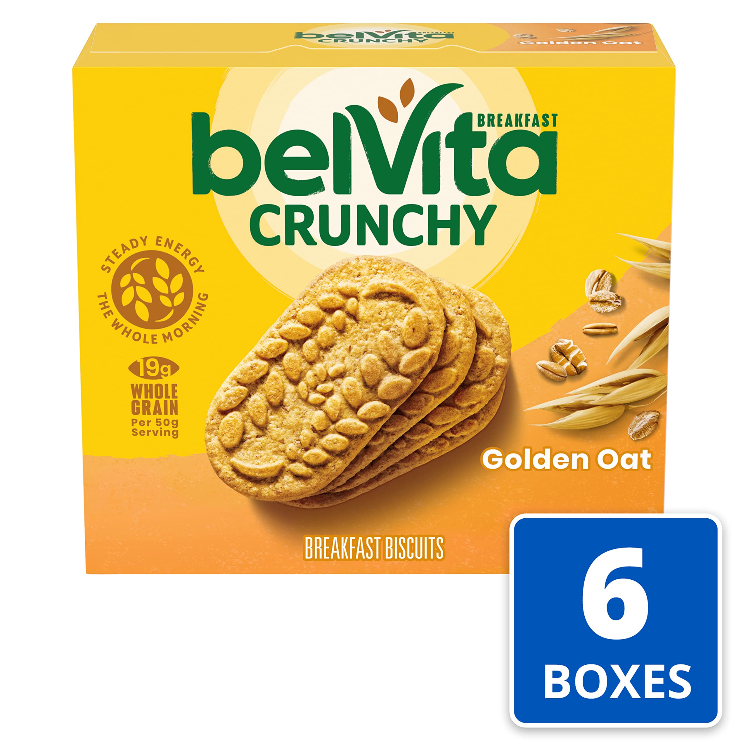 belVita galletas en plato crujientes que aportan energía sostenida por la mañana
