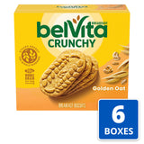belVita galletas en plato crujientes que aportan energía sostenida por la mañana