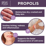 Bene Pura Propolis aplicación en mano para reducir picor y resequedad