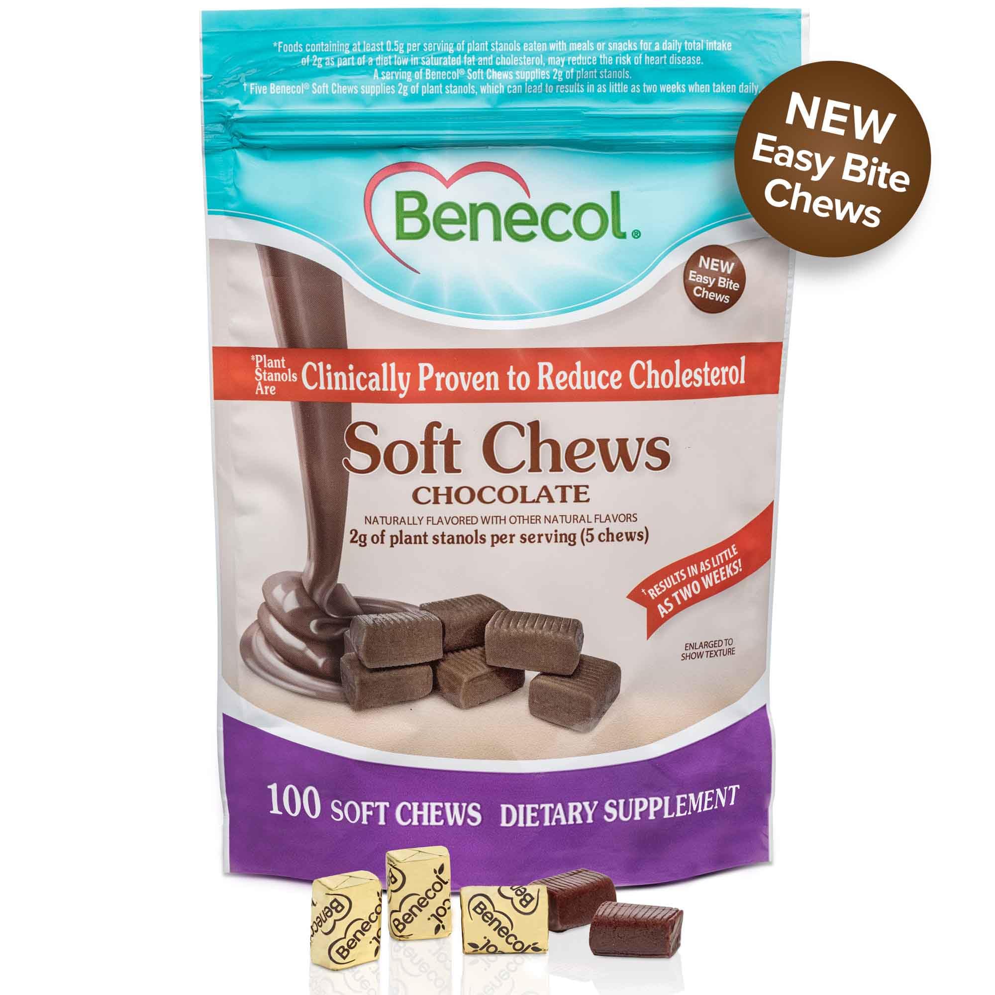 Benecol primer plano de textura suave del masticable, fácil de morder