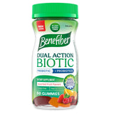 Benefiber frasco frontal mostrando 50 gomitas y beneficios digestivos