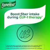 Benefiber primer plano de textura en polvo, mezcla sin grumos