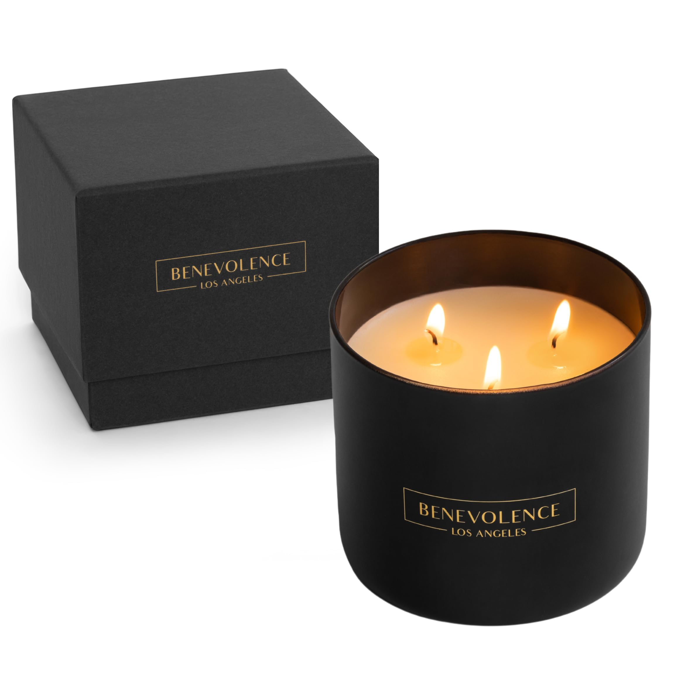 Benevolence LA vela frontal Bergamot & Jasmine mostrando diseño y aroma