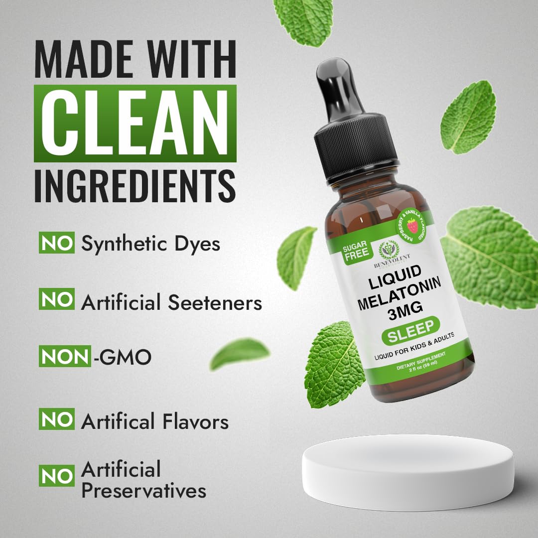 Benevolent lista de ingredientes destacando fórmula sin alcohol ni colorantes