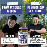 Etiqueta nutricional de Benevolent L Carnitine mostrando dosis y ingredientes limpios