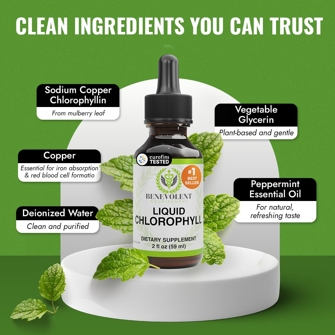 Benevolent Nourishment ingredientes en primer plano, transparencia en la formulación