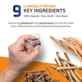 Ben's Natural Health ingredientes secos (shatavari, punarnava, cúrcuma) y origen natural