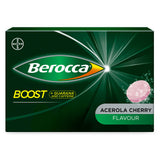 Berocca envase frontal mostrando 20 comprimidos y beneficios rápidos