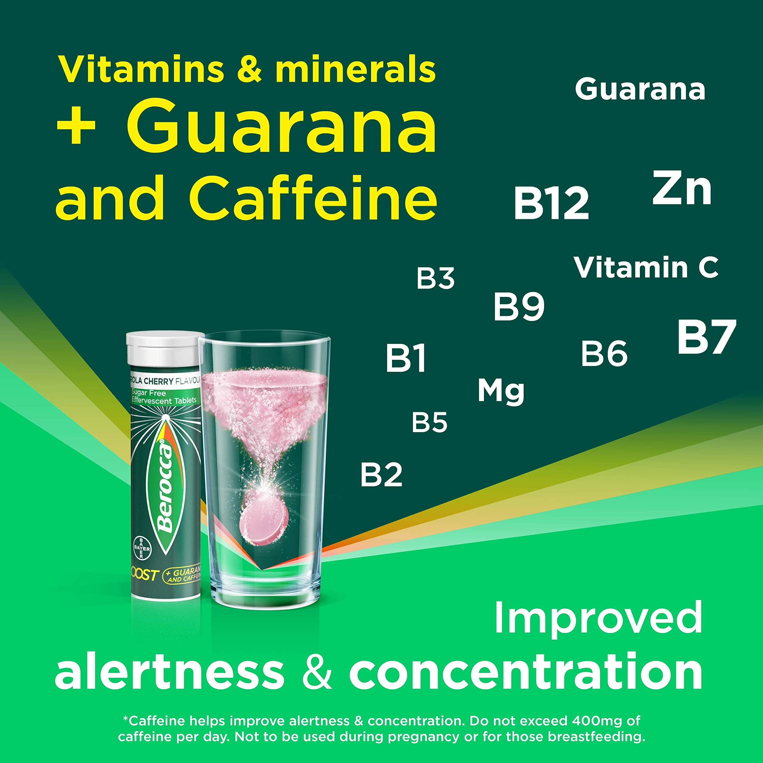 Comparación de tamaño de Berocca en mano para referencia práctica